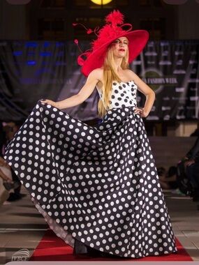 Polka Dot Strapless Maxi Dress